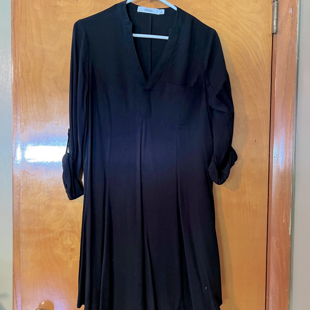 Just Fab high-low black dress.